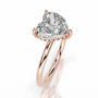 Rose :: premium heart lab diamond engagement ring IGI certified hidden halo ring