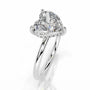 White :: Zenviquea heart cut hidden halo lab grown diamond ring luxury engagement design
