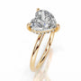 Yellow :: sustainable heart lab grown diamond engagement ring hidden halo design