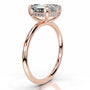 Rose :: premium asscher lab diamond engagement ring IGI certified hidden halo ring