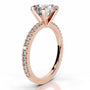 Rose :: IGI certified round diamond ring lab grown with round accent design
