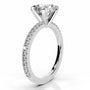 White :: IGI certified round lab grown diamond ring with round accent stones
