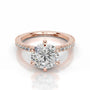 Rose :: Round lab grown diamond ring with round accent bridal engagement jewelry