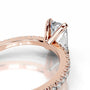 Rose :: IGI certified radiant diamond ring lab grown with round accent design