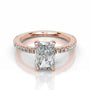 Rose :: Radiant lab grown diamond ring with round accent bridal engagement jewelry