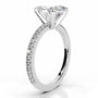 White :: IGI certified pear lab grown diamond ring with round accent stones