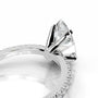 White :: Elegant pear cut lab diamond ring with round side stones solitaire design