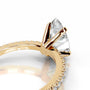 Yellow :: Pear shaped diamond ring lab grown with round side stones for proposal