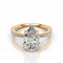 Yellow :: Pear lab grown diamond engagement ring with round accent fine jewelry