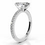 White :: IGI certified elongated cushion lab grown diamond ring with round accents