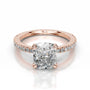 Rose :: Elegant elongated cushion lab diamond ring with round side stones engagement