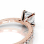 Rose :: Princess lab diamond ring with round accents modern engagement style