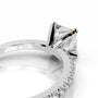 White :: Elegant princess lab diamond ring with round side stones modern engagement