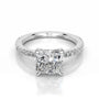 White :: Princess cut lab grown diamond engagement ring with round accent IGI certified
