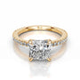 Yellow :: Timeless princess cut lab grown diamond ring with round side stones