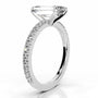 White :: IGI certified emerald lab grown diamond ring with round accent stones