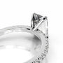 White :: Elegant emerald lab diamond ring with round side stones vintage engagement style