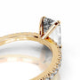 Yellow :: Premium emerald lab grown diamond ring with round accent engagement jewelry