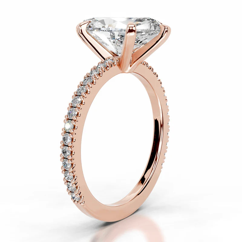 Rose :: IGI certified marquise diamond ring lab grown with round accent design