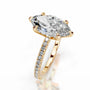 Yellow :: Premium marquise lab grown diamond ring with round accent engagement jewelry