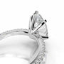 White :: Marquise cut lab grown diamond engagement ring with round diamond accents