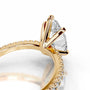 Yellow :: Marquise cut solitaire lab diamond ring with round accent IGI certified