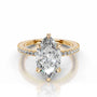 Yellow :: Marquise lab grown diamond engagement ring with round accent fine jewelry