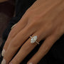 Rose :: Luxury marquise cut lab diamond ring with round accent stones white gold