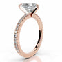 Rose :: Heart cut lab grown diamond ring with sparkling round side stones