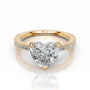 Yellow :: Timeless heart cut lab grown diamond ring with round side stones