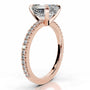 Rose :: Asscher cut lab grown diamond engagement ring with sparkling round accents