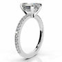 White :: IGI certified asscher lab grown diamond ring with round accent stones