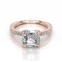 Rose :: Asscher lab grown diamond ring with round accent bridal engagement jewelry