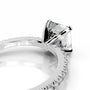 White :: Elegant asscher lab diamond ring with round side stones vintage engagement style