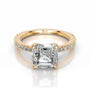 Yellow :: Timeless asscher cut lab grown diamond ring with round accent stones