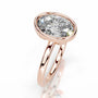 Rose :: IGI certified oval bezel diamond ring lab grown fine jewelry