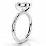 White :: Oval cut lab diamond ring with bezel setting modern engagement jewelry