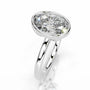 White :: Oval bezel set lab grown diamond engagement ring elegant solitaire