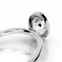 White :: Modern oval bezel lab diamond ring sleek engagement jewelry design