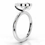 White :: Pear cut lab diamond ring with bezel setting elegant engagement jewelry