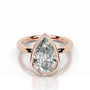 Rose :: Modern pear bezel lab diamond ring minimalist engagement jewelry
