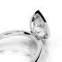 White :: Modern pear bezel lab diamond ring minimalist engagement jewelry