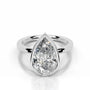 White :: Pear bezel lab grown diamond engagement ring IGI certified solitaire