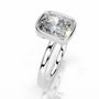 White :: Elongated cushion bezel set lab grown diamond engagement ring elegant style