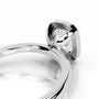 White :: Modern elongated cushion bezel lab diamond ring minimalist engagement jewelry