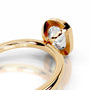 Yellow :: Elongated cushion bezel solitaire lab grown diamond ring IGI certified design