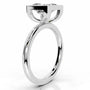 White :: Princess cut lab diamond ring with bezel setting modern engagement jewelry