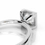 White :: Princess lab grown diamond ring bezel setting secure solitaire design