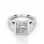 White :: Princess bezel lab grown diamond engagement ring IGI certified solitaire