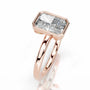 Rose :: Radiant cut bezel lab grown diamond ring sleek modern solitaire